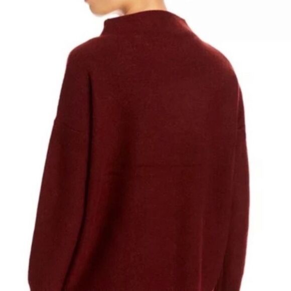 VINCE Women's Cozy Mock Neck Cherry Wine V971584340 Large $225 - Picture 9 of 10